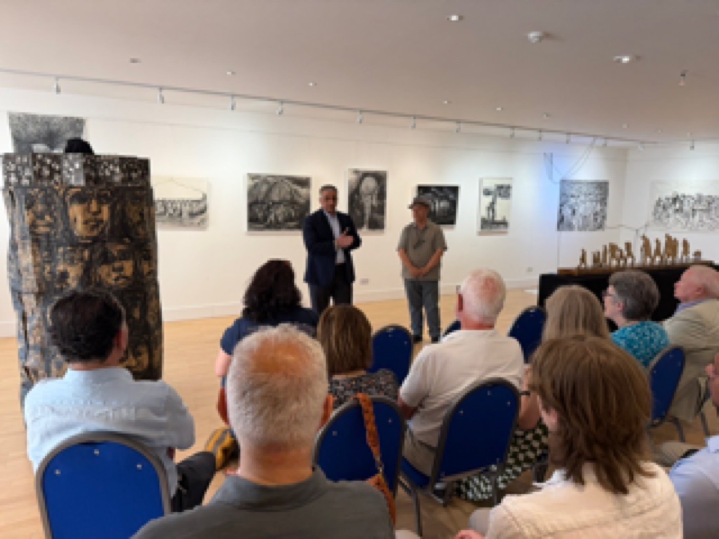 Guests at the private viewing of My Line is a Living Memory, with a talk by the artist and H.E. Karwan Jamal Tahir