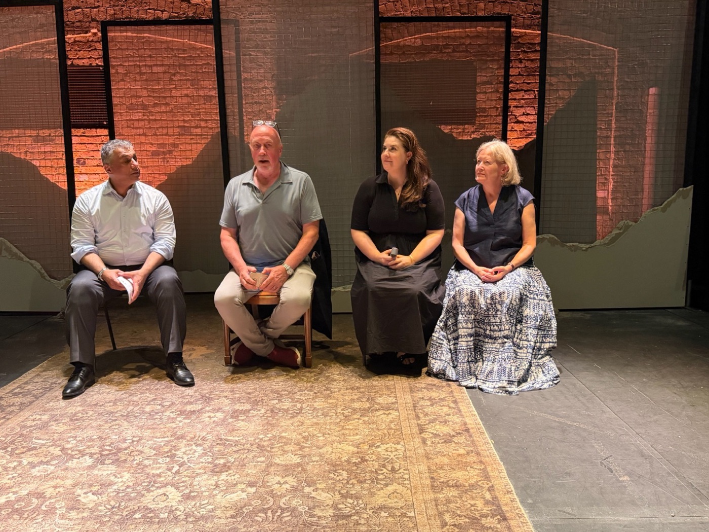 Panellists take part in the post-performance discussion at the Arcola Theatre
